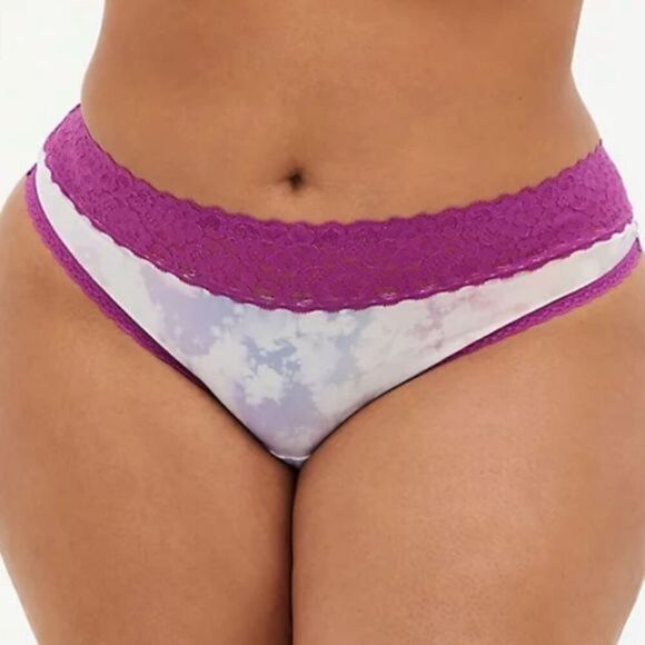 Torrid White Tie-Dye Second Skin Thong Panty - Picture 1 of 6